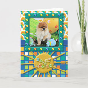Cartes Pour Fêtes Annuelles Pâques - Pomeranian - Dexter