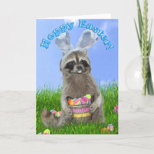Cartes Pour Fêtes Annuelles Pâques Raccoon Bandit