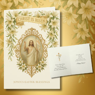 Cartes Pour Fêtes Annuelles Pâques Religieux Résurrection Jésus Chrétien