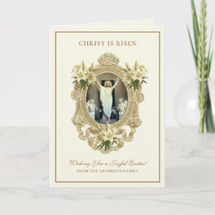 Cartes Pour Fêtes Annuelles Pâques Religieux Résurrection Jésus Chrétien