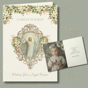 Cartes Pour Fêtes Annuelles Pâques Religieux Résurrection Photo Floral