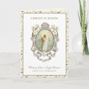 Cartes Pour Fêtes Annuelles Pâques Résurrection Jésus Christ Lys