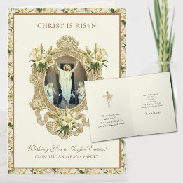Cartes Pour Fêtes Annuelles Pâques Résurrection religieuse Jésus chrétien
