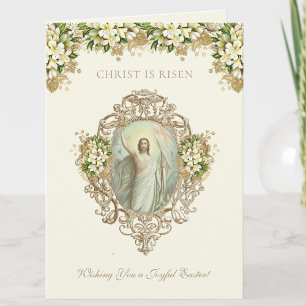 Cartes Pour Fêtes Annuelles Pâques Résurrection religieuse Jésus chrétien