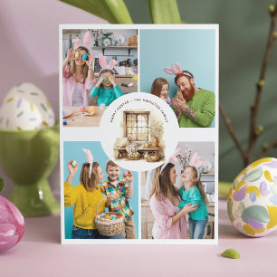Cartes Pour Fêtes Annuelles Pâques Rustique Beige Photo Personnalisée