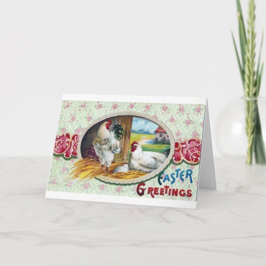 Cartes Pour Fêtes Annuelles Pâques Salutations Poulets (Devant)