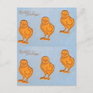Cartes Pour Fêtes Annuelles Pâques Salutations poussins en Bleu