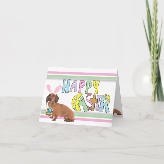 Cartes Pour Fêtes Annuelles Pâques Smooth Dachshund (Devant)