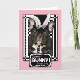 Cartes Pour Fêtes Annuelles Pâques - un certain lapin vous aime - bouledogue