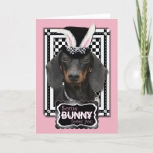Cartes Pour Fêtes Annuelles Pâques - un certain lapin vous aime - teckel
