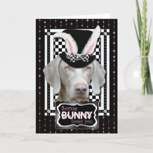 Cartes Pour Fêtes Annuelles Pâques - un certain lapin vous aime - Weimaraner