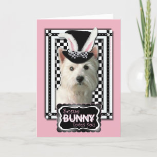 Cartes Pour Fêtes Annuelles Pâques - un certain lapin vous aime - Westie