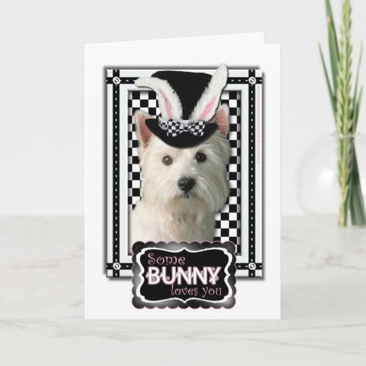 Cartes Pour Fêtes Annuelles Pâques - un certain lapin vous aime - Westie (Devant)