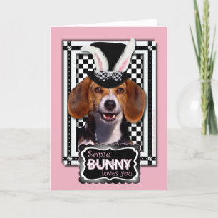 Cartes Pour Fêtes Annuelles Pâques - Un lapin t'aime - Beagle