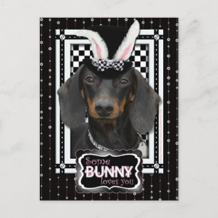 Cartes Pour Fêtes Annuelles Pâques - Un Lapin Vous Aime - Dachshund