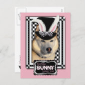 Cartes Pour Fêtes Annuelles Pâques - Un Lapin Vous Aime - Husky (Devant / Derrière)