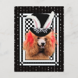 Cartes Pour Fêtes Annuelles Pâques - Un Lapin Vous Aime - Poodle - Rouge