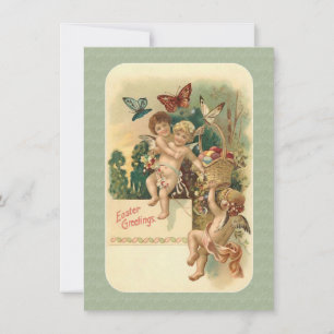 Cartes Pour Fêtes Annuelles Pâques victoriennes Papillons de Pâques Panier Oeu