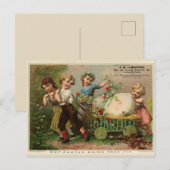 Cartes Pour Fêtes Annuelles Pâques vintage (Devant / Derrière)