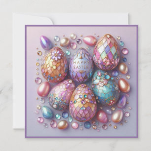 Cartes Pour Fêtes Annuelles Pâques vintage ~ JOYEUX PÂQUES ~ Œufs décorés ~