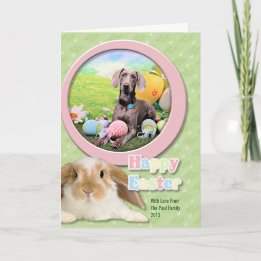 Cartes Pour Fêtes Annuelles Pâques - Weimaraner - Ben (Devant)