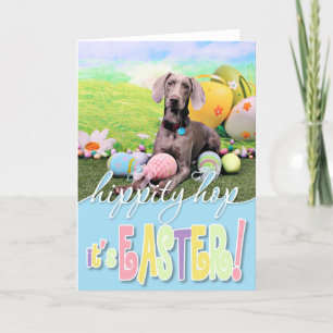 Cartes Pour Fêtes Annuelles Pâques - Weimaraner - Ben