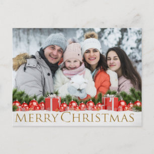 Cartes Pour Fêtes Annuelles Paquets Red Neige Joyeux Noël Wintery Photo