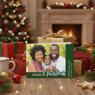 Cartes Pour Fêtes Annuelles Par-dessus tout Amour Moderne Photo de Noël à carr