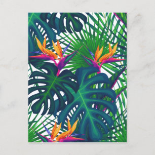Cartes Pour Fêtes Annuelles Paradis Feuille de la jungle tropicale