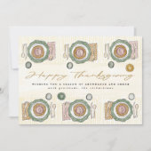 Cartes Pour Fêtes Annuelles Paramètre de table Thanksgiving Illustré (Devant)