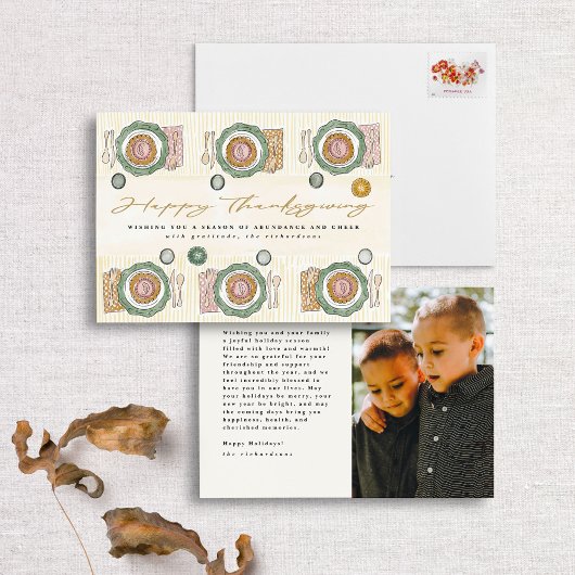 Cartes Pour Fêtes Annuelles Paramètre de table Thanksgiving Illustré