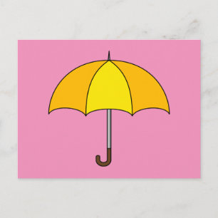Cartes Pour Fêtes Annuelles Parapluie jaune