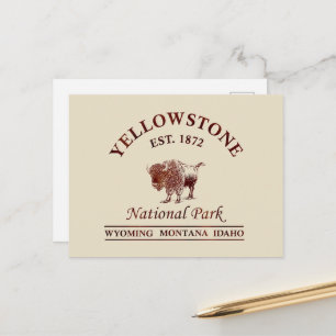 Cartes Pour Fêtes Annuelles Parc national de Yellowstone vintage