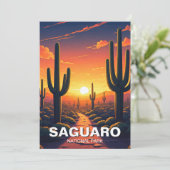Cartes Pour Fêtes Annuelles Parc national du Saguaro Cactus (Debout devant)