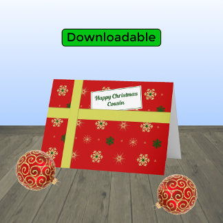 Cartes Pour Fêtes Annuelles Parcelle de Noël rouge Cousin moderne