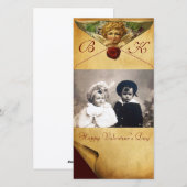 CARTES POUR FÊTES ANNUELLES PARCHEMENT DE SCELLULAIRE DE CIRE DU COEUR D'ANGE (Devant / Derrière)