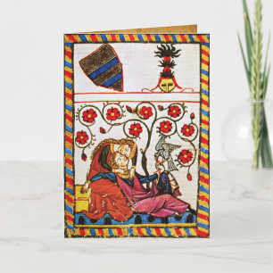 CARTES POUR FÊTES ANNUELLES PARCHEMENT ÉTERNEL AMOUR MÉDIÉVAL