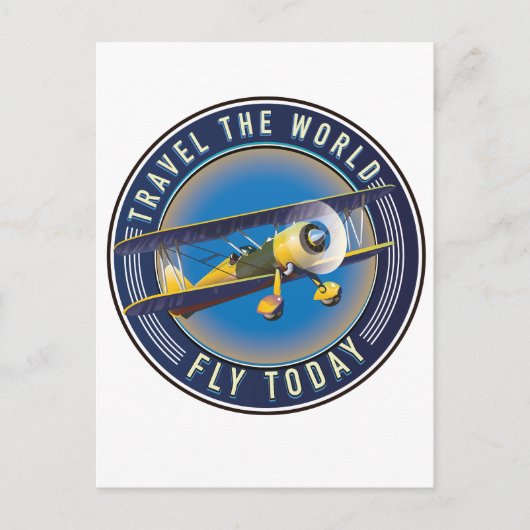 Cartes Pour Fêtes Annuelles Parcourez le patch voyage World Fly Today (Devant)