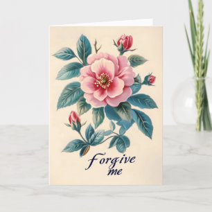 Cartes Pour Fêtes Annuelles Pardonnez-moi rose rétro