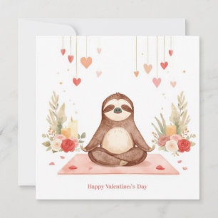 Cartes Pour Fêtes Annuelles Paresseux dans un cours de yoga le jour de la Sain