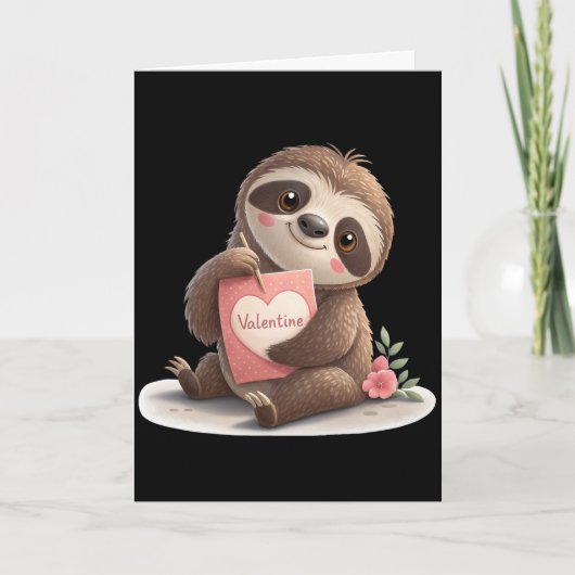Cartes Pour Fêtes Annuelles Paresseux de la Saint-Valentin (Devant)