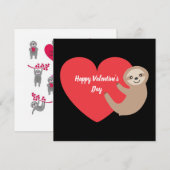 Cartes Pour Fêtes Annuelles Paresseux de la Saint-Valentin (Devant / Derrière)