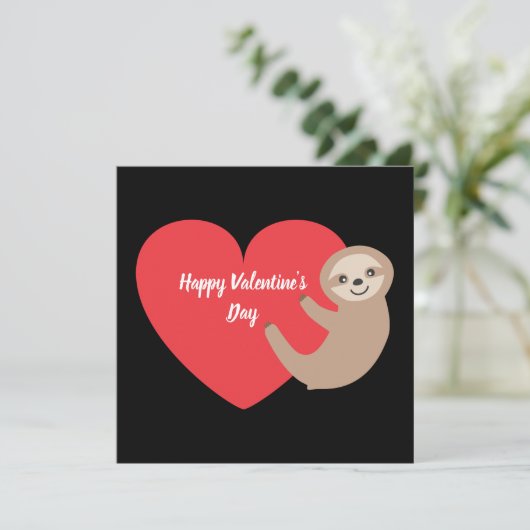 Cartes Pour Fêtes Annuelles Paresseux de la Saint-Valentin (Debout devant)