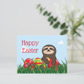 Cartes Pour Fêtes Annuelles Paresseux de Pâques & Œufs Joyeuses Pâques (Debout devant)