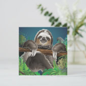 Cartes Pour Fêtes Annuelles Paresseux Mignon (Debout devant)