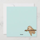 Cartes Pour Fêtes Annuelles Paresseux Mignons (Dos)