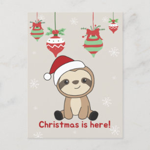 Cartes Pour Fêtes Annuelles Paresseux Noël Neige Hiver Animaux Paresseux Fêtes