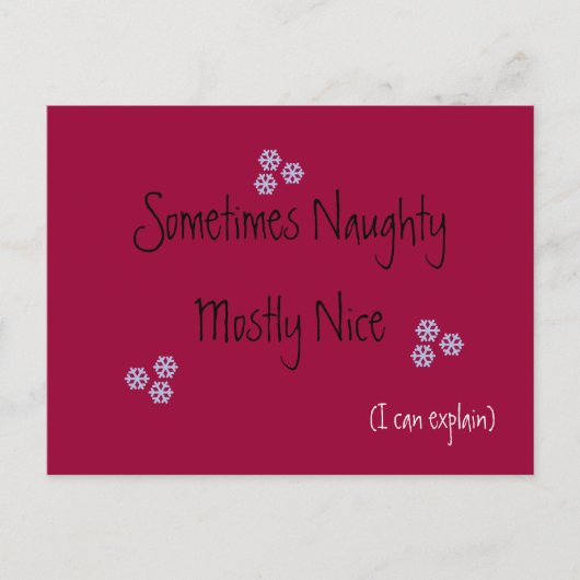 Cartes Pour Fêtes Annuelles Parfois Naughty Principalement Nice (Devant)