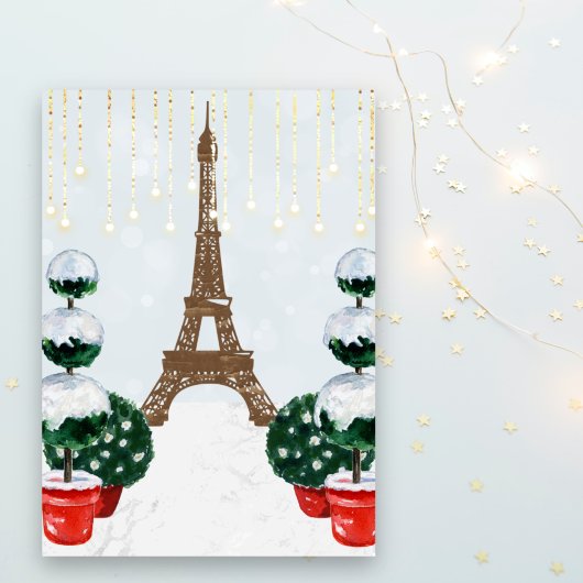 Cartes Pour Fêtes Annuelles Paris Hiver Tour Eiffel Noël opiacé
