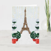 Cartes Pour Fêtes Annuelles Paris Hiver Tour Eiffel Noël opiacé (Devant)